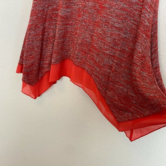 LOGO Lori Goldstein Space Dye Sweater Tank Top XS Sleeveless Guava Red A302429 - Picture 4 of 10